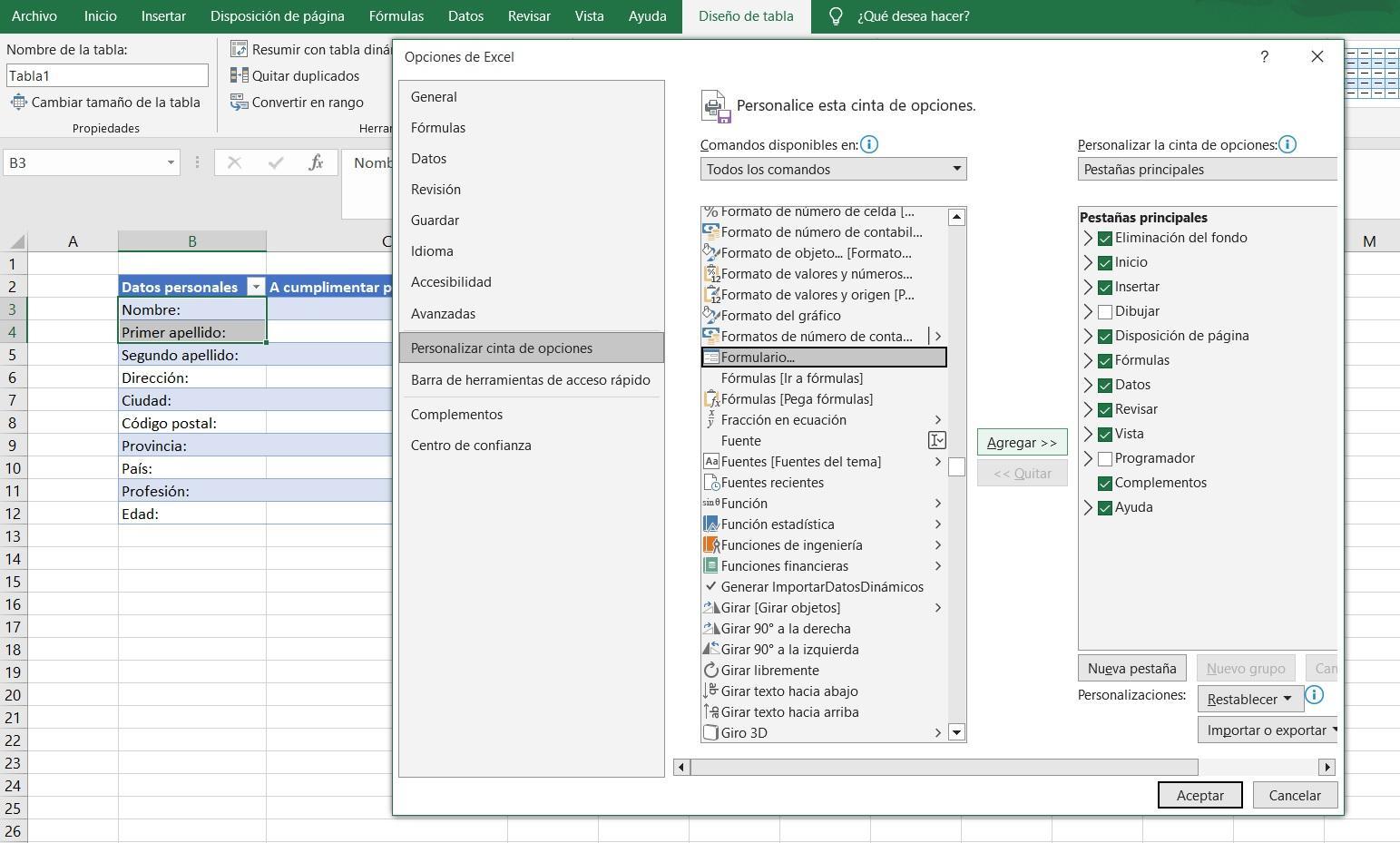 Crear formularios con Microsoft Forms