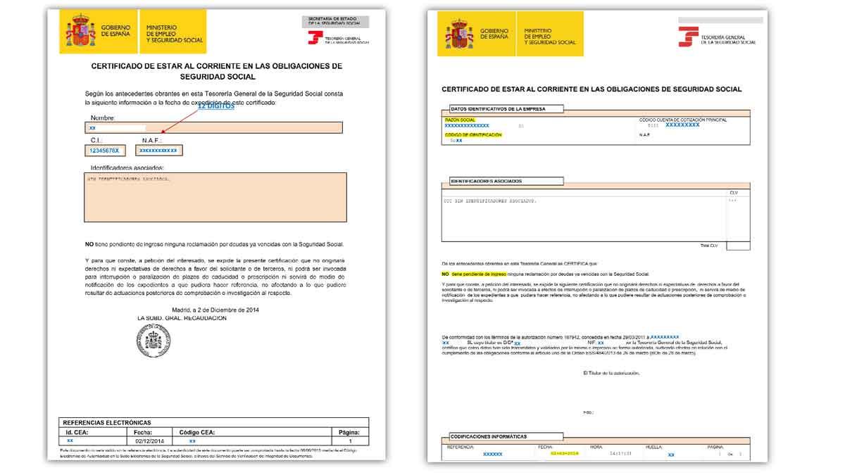 certificado de cotización a la Seguridad Social