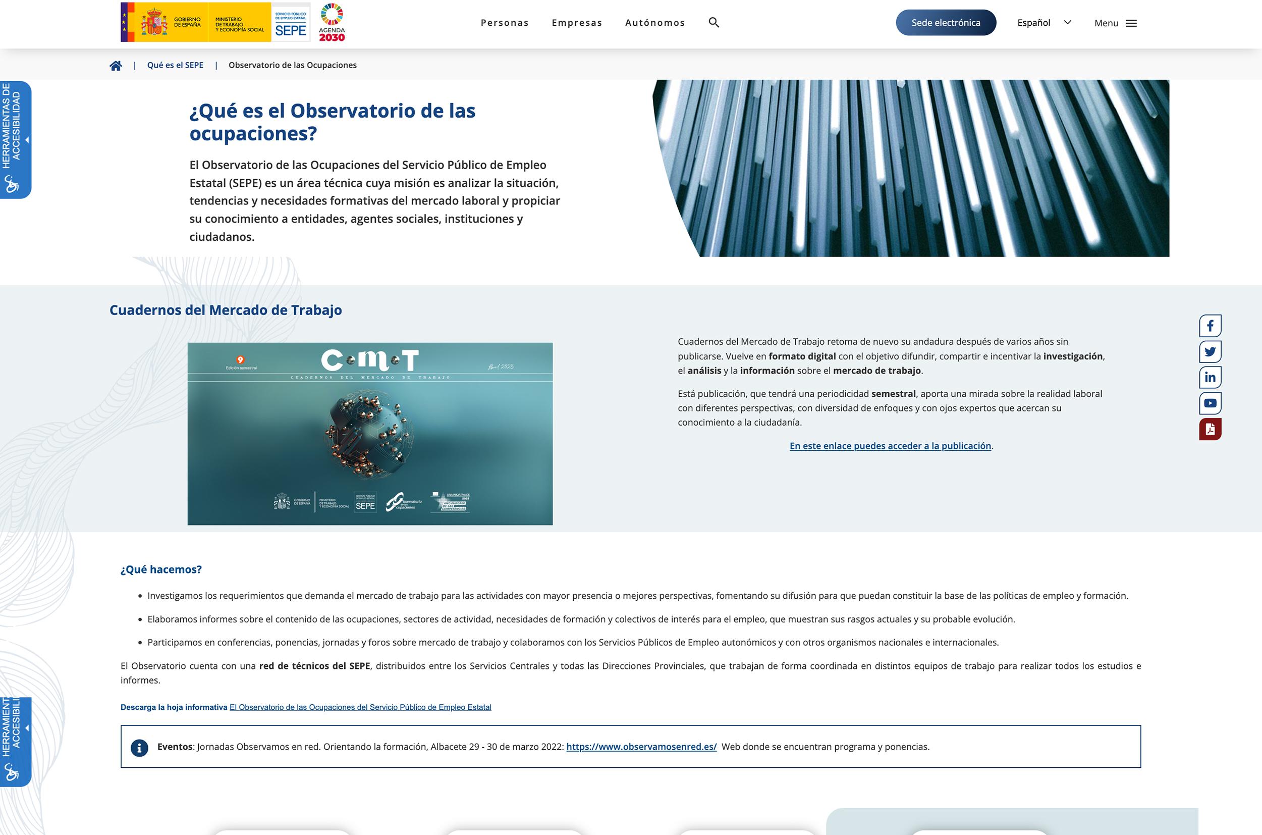 observatorio de ocupaciones SEPE