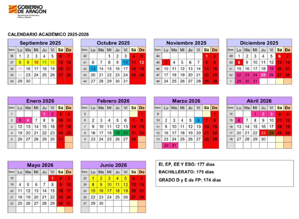 Calendario de eventos educativos Calendario de eventos educativos